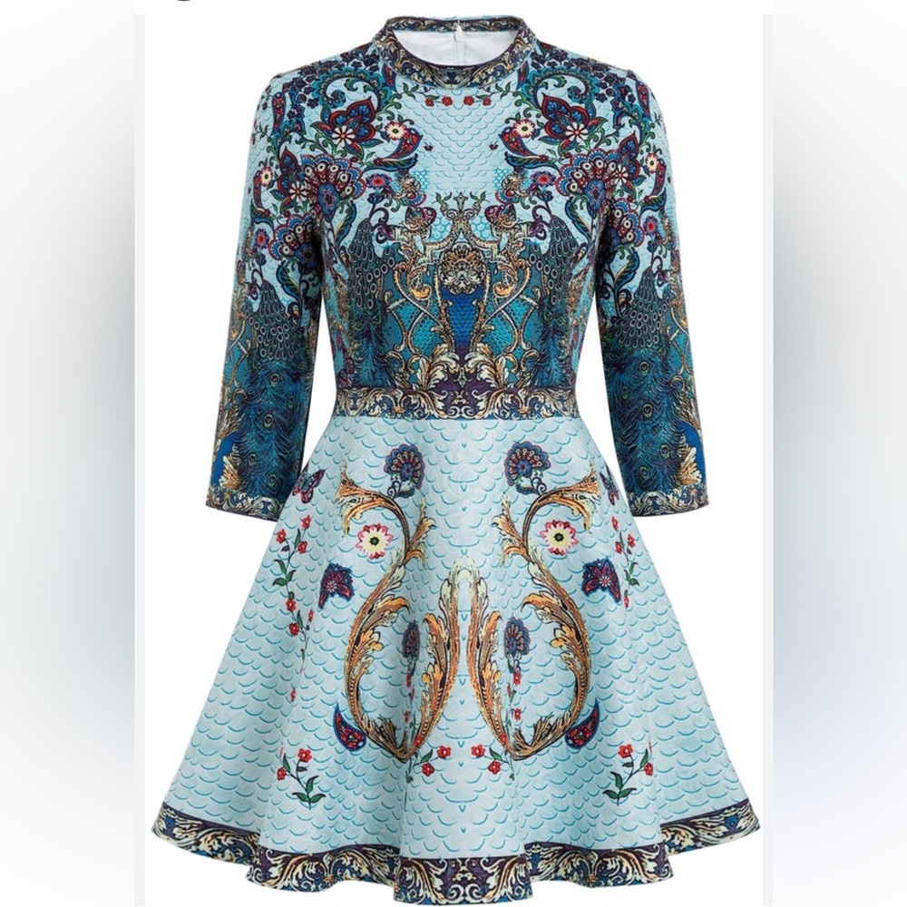 Comino Couture Chic Blue Patterned Chandelier Min… - image 1